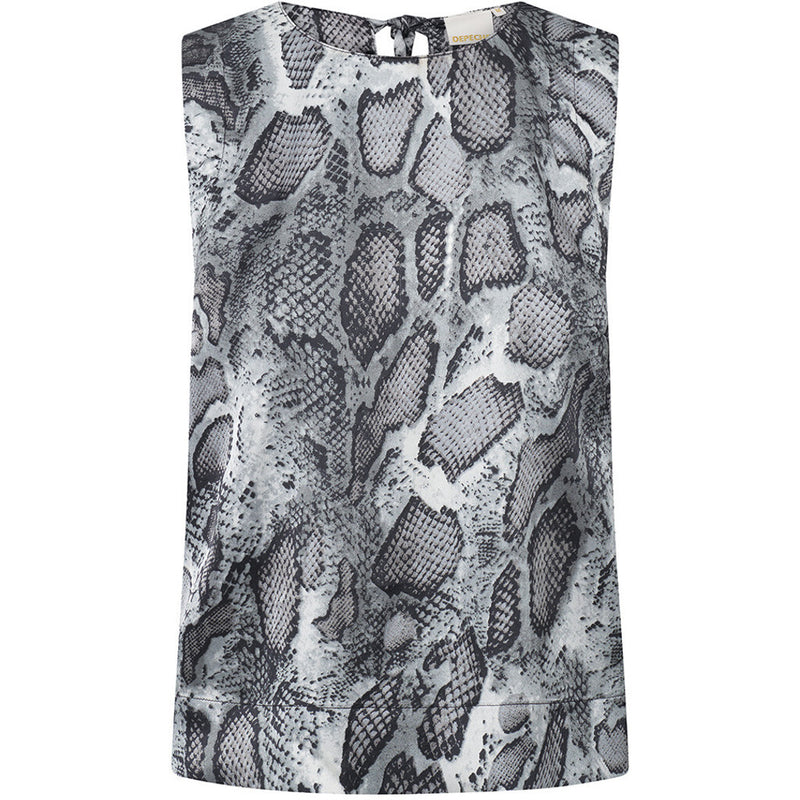 Depeche Clothing Kia top i det smukkeste snakeprint Tops 280 Grey Snake