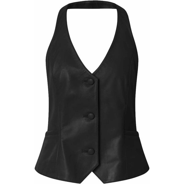 Depeche leather wear Kimmi habitvest i en blød skindkvalitet Vest 099 Black (Nero)