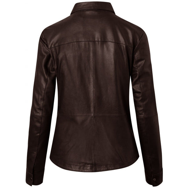 Depeche leather wear Klassisk Sharon læderskjorte i blød kvalitet Shirts 015 Brown