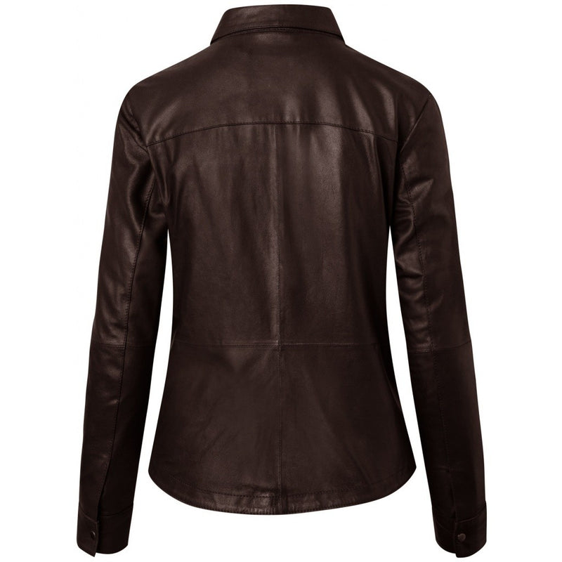 Depeche leather wear Klassisk Sharon læderskjorte i blød kvalitet Shirts 015 Brown