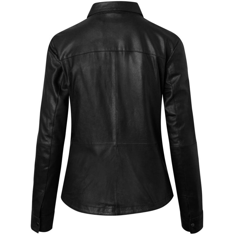 Depeche leather wear Klassisk Sharon læderskjorte i blød kvalitet Shirts 099 Black (Nero)
