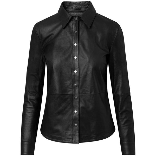 Depeche leather wear Klassisk Sharon læderskjorte i blød kvalitet Shirts 099 Black (Nero)