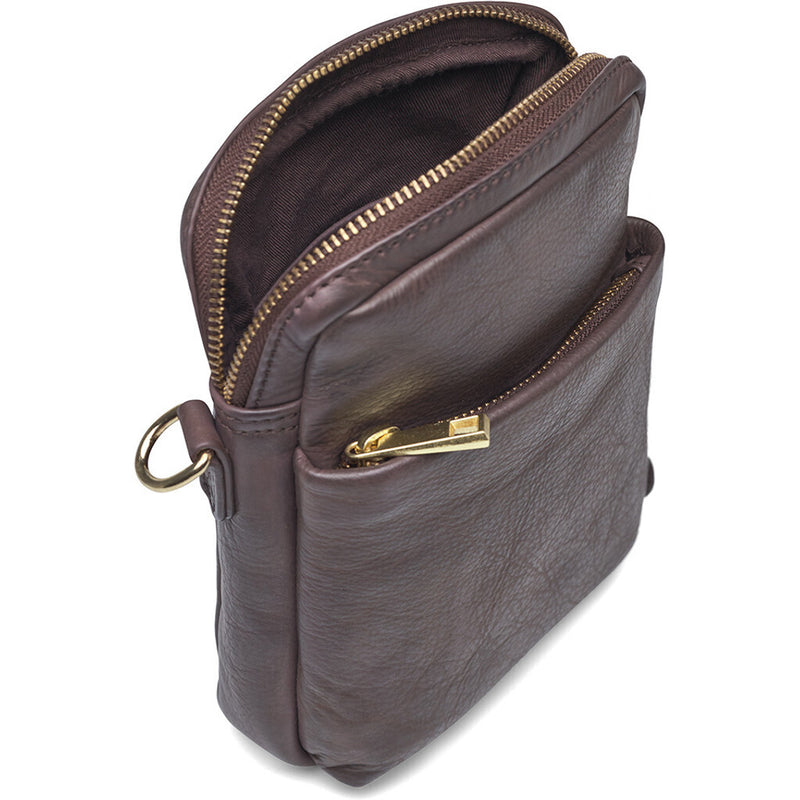 DEPECHE Klassisk mobiltaske i en smørblød skindkvalitet Mobilebag 161 Dark brown