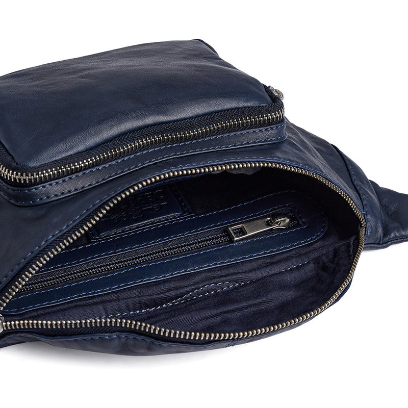 DEPECHE Klassisk must-have bumbag i skind Bumbag 178 Navy