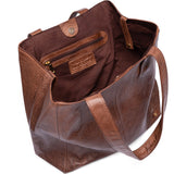 DEPECHE Klassisk skind shopper taske i tidsløst design Shopper 133 Brandy