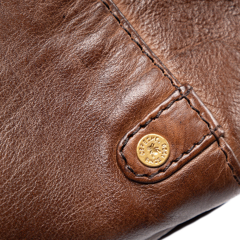 DEPECHE Klassisk skind shopper taske i tidsløst design Shopper 133 Brandy