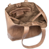 DEPECHE Klassisk skind shopper taske i tidsløst design Shopper 224 Taupe