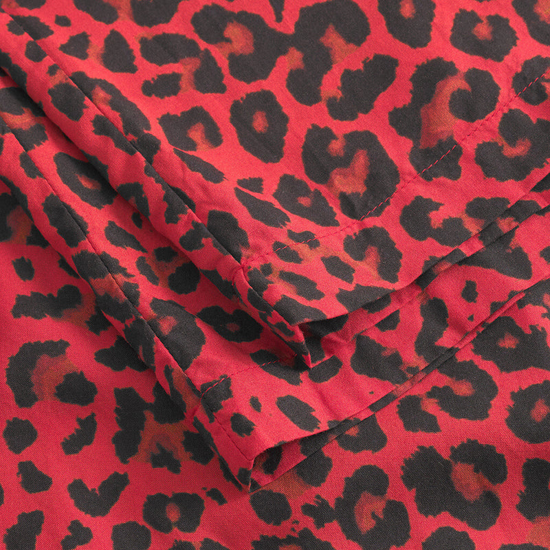 Depeche Clothing Kylie bukser i rød leopard print Pants 277 Red Animal Print