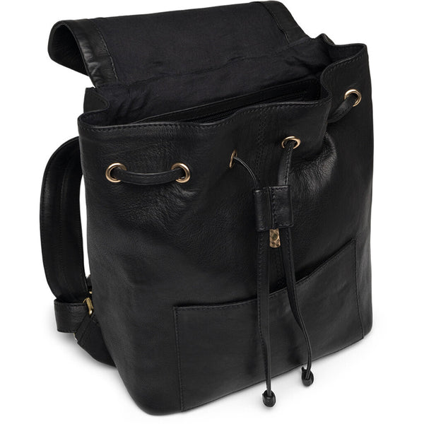 DEPECHE Læder backpack med smukke detaljer Backpack 099 Black (Nero)