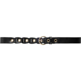 DEPECHE Læder bælte dekoreret med eyelet nitter Belts 099 Black (Nero)