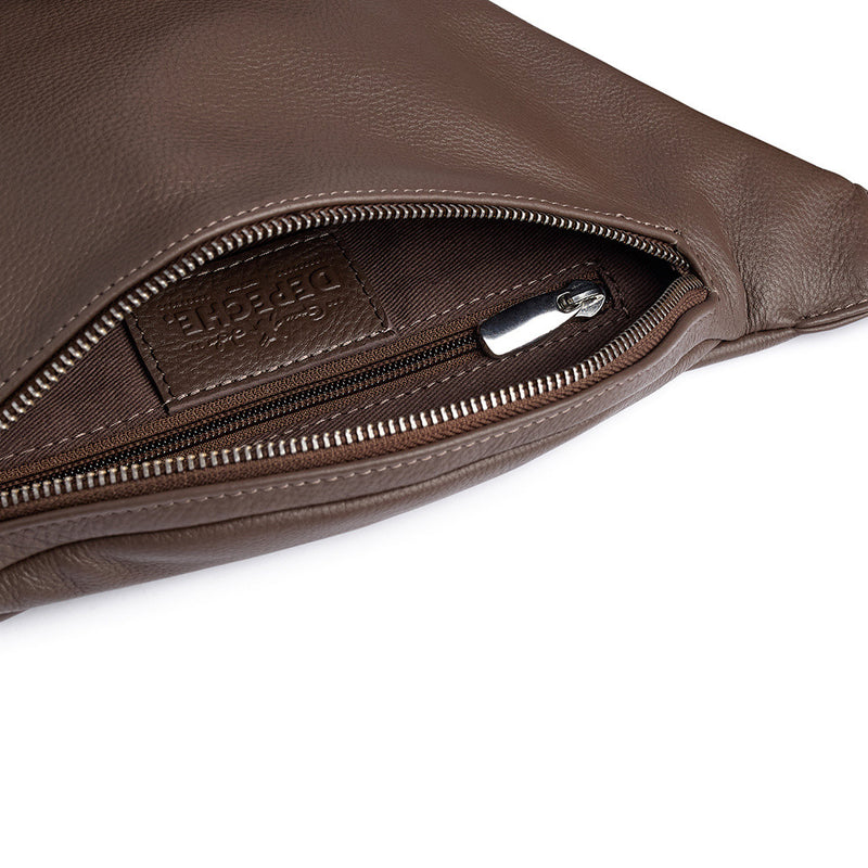 DEPECHE Læder bumbag i klassisk design Bumbag 250 Dark Taupe