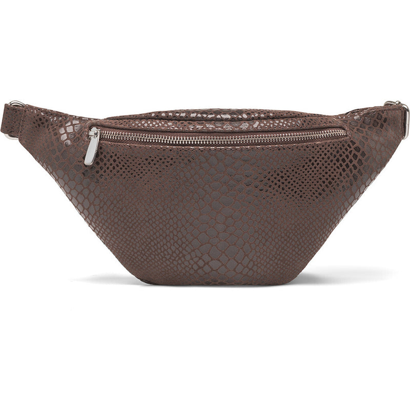 DEPECHE Læder bumbag i klassisk design Bumbag 265 Brown Croco