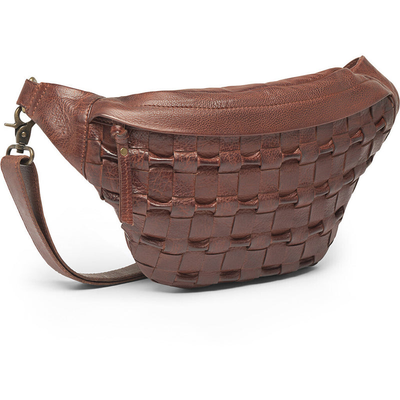 DEPECHE Læder bumbag i smukt håndflet Bumbag 263 Choco brown