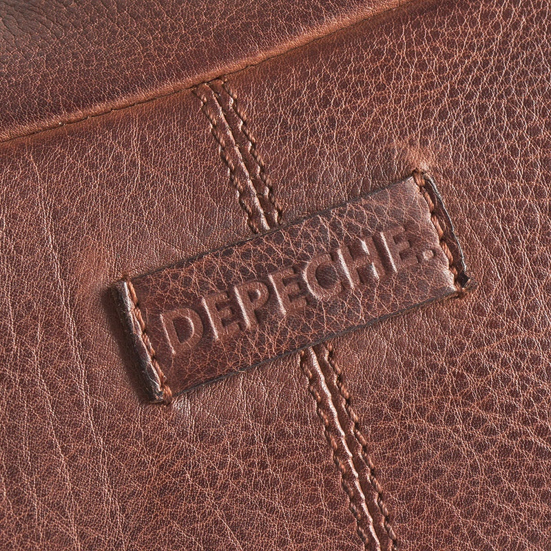 DEPECHE Læder bumbag i smukt håndflet Bumbag 263 Choco brown