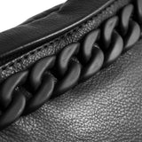 DEPECHE Læder bumbag med smuk kæde detalje på front Bumbag 226 Black / Black