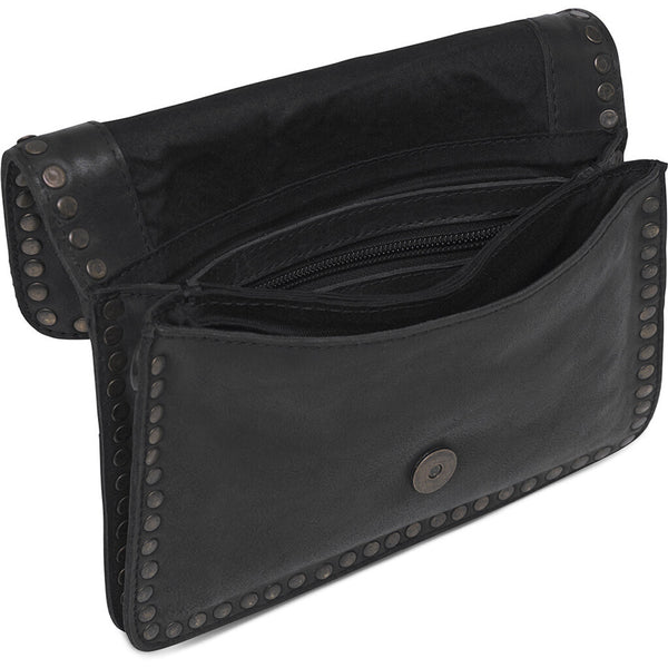 DEPECHE Læder crossbody taske dekoreret med smukke nitter Cross over 099 Black (Nero)