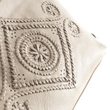 DEPECHE Læder crossbody taske med smukt bohemian mønster Cross over 202 Vanilla