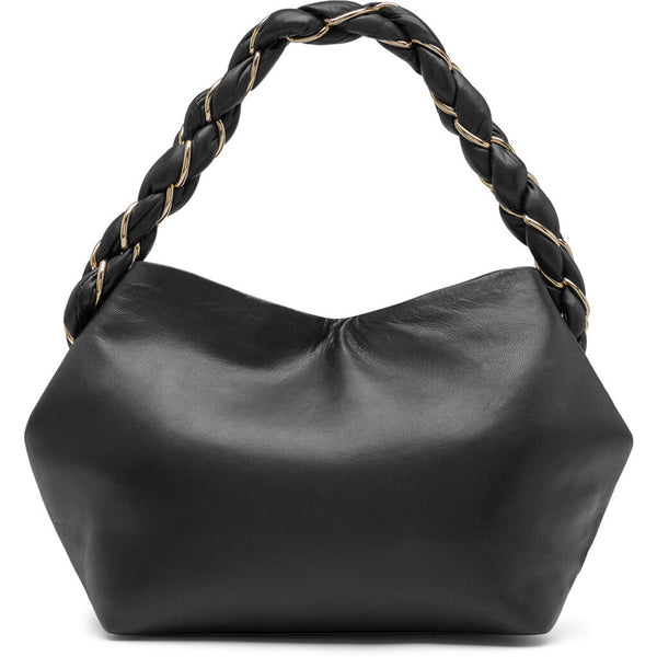 DEPECHE Læder håndtaske med med håndstrop i læder og metal Shoulderbag / Handbag 099 Black (Nero)