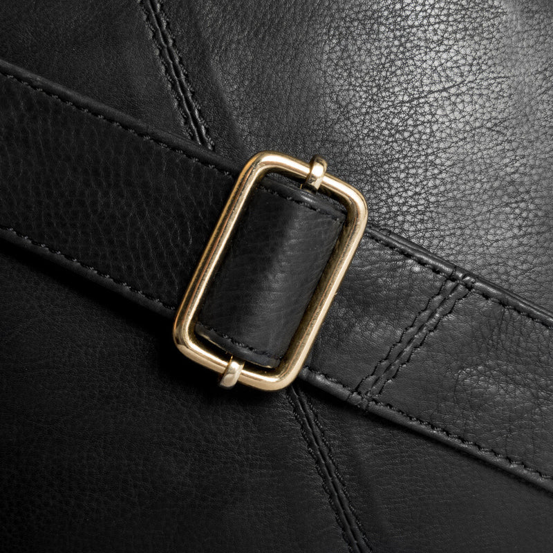 DEPECHE Læder håndtaske / skuldertaske i blød kvalitet Shoulderbag / Handbag 099 Black (Nero)