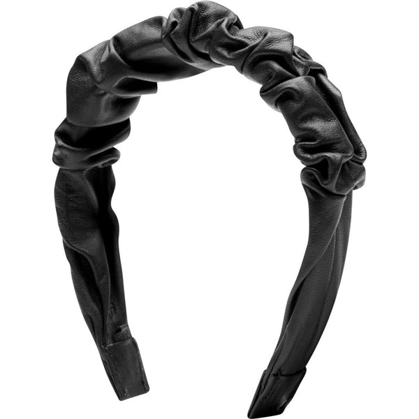 DEPECHE Læder hårbånd med rynke effekt Accessories 099 Black (Nero)
