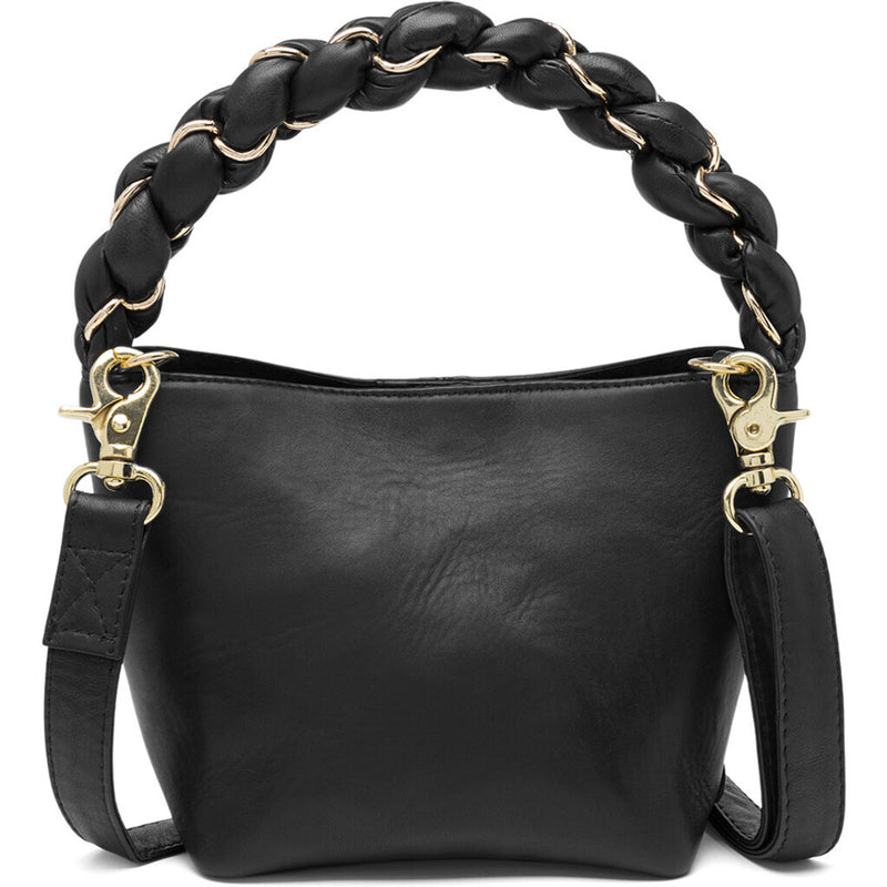 DEPECHE Læder minitaske med med håndstrop i læder og metal Mini bag 099 Black (Nero)