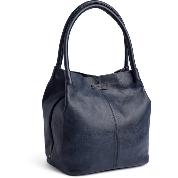 DEPECHE Læder shopper taske i en blød og slidbar kvalitet Shopper 285 Midnight Blue