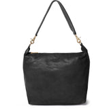 DEPECHE Læder skuldertaske med guldfarvet hardware Shoulderbag / Handbag 099 Black (Nero)