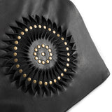 DEPECHE Læder skuldertaske med smukt håndlavet mønster Shoulderbag / Handbag 099 Black (Nero)