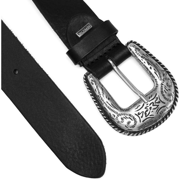 DEPECHE Læderbælte dekoreret med western spænde Belts 099 Black (Nero)