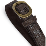 DEPECHE Læderbælte i klassisk look Belt 340 Mocca Snake
