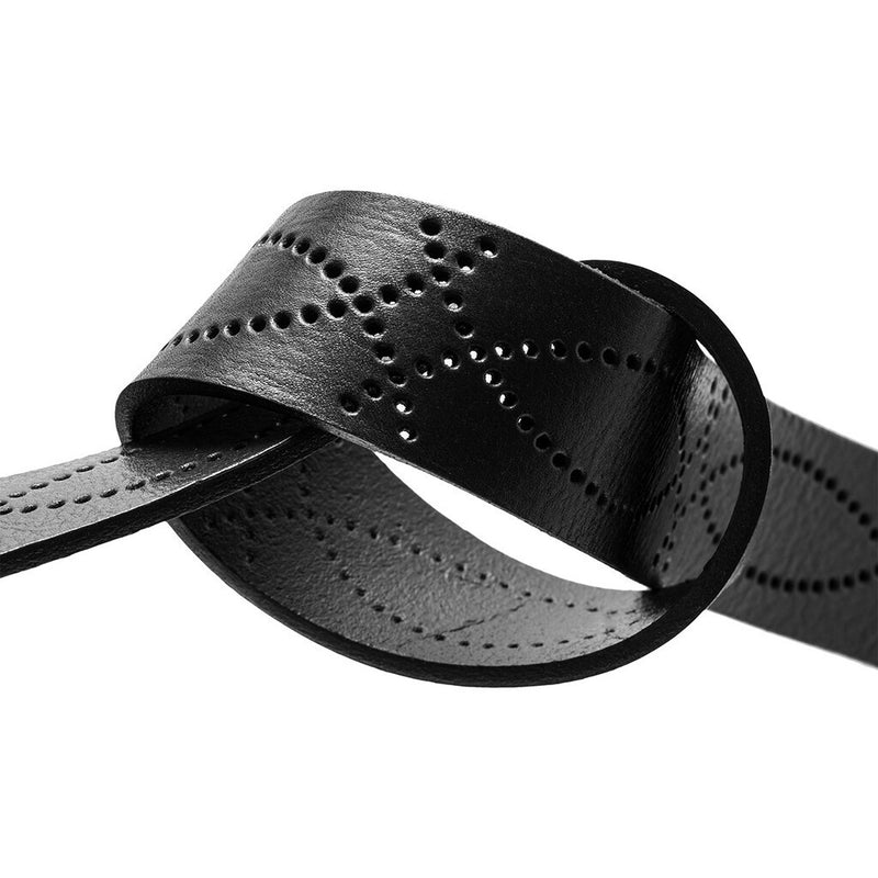DEPECHE Læderbælte med et smukt westernmønster Belts 099 Black (Nero)
