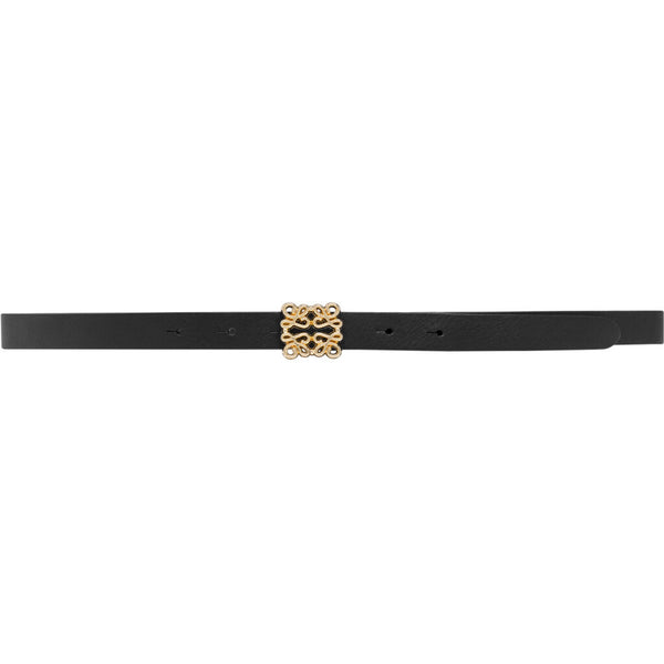DEPECHE Læderbælte med smukt bæltespænde Belts 099 Black (Nero)