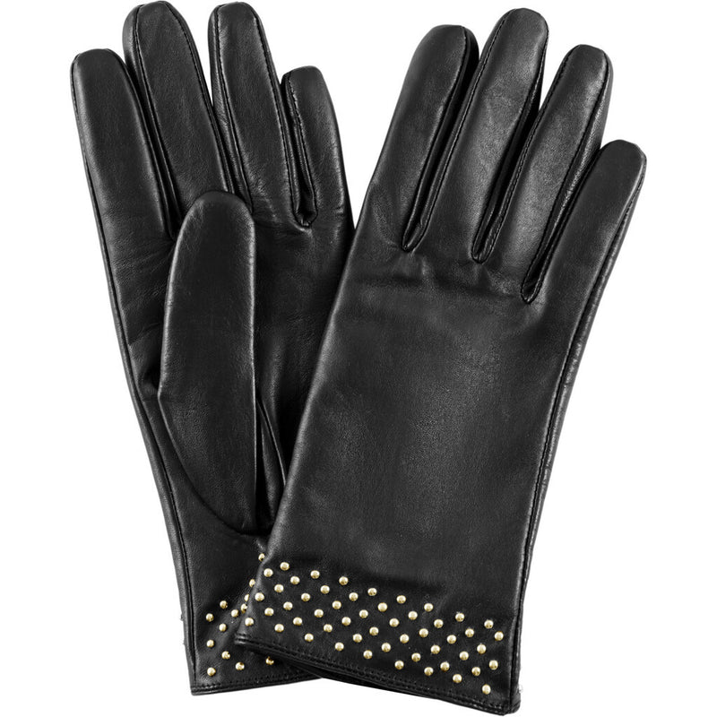 DEPECHE Læderhandsker dekoreret med mikronitter Gloves 190 Black / Gold