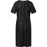Depeche leather wear Læderkjole i enkelt og feminint look Dresses 099 Black (Nero)