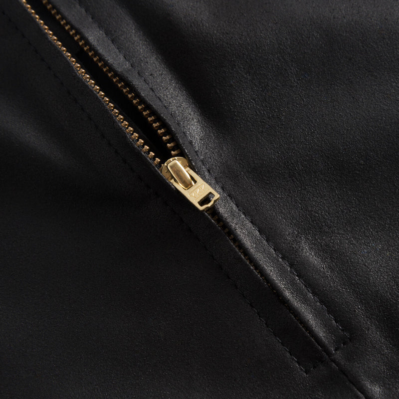 Depeche leather wear Læderkjole i enkelt og feminint look Dresses 099 Black (Nero)