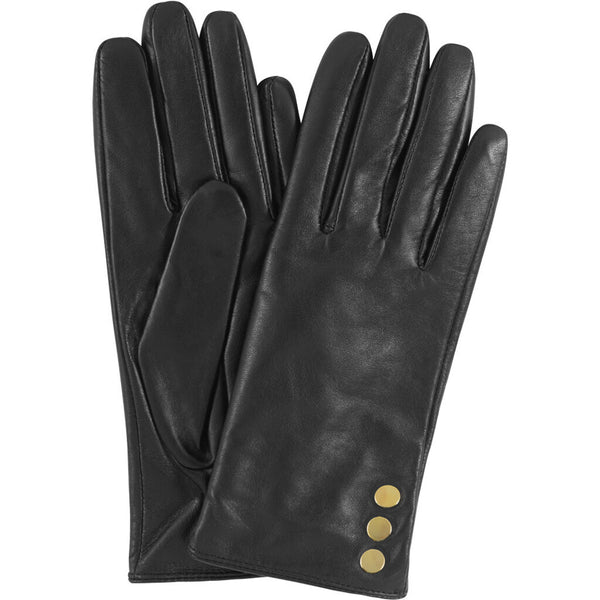 DEPECHE Lækre og bløde skindhandsker med knapper på siden Gloves 190 Black / Gold