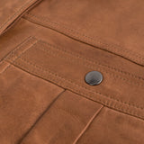 Depeche leather wear Lang Tanja skindskjorte i lækker kvalitet Shirts 005 Vintage cognac