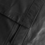 Depeche leather wear Lang Tracy skjortekjole i skind Shirts 099 Black (Nero)