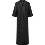 Depeche leather wear Lang feminin læderkjole i blød kvalitet Dresses 099 Black (Nero)