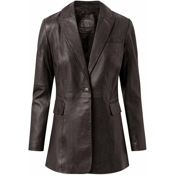 Depeche leather wear Lang læderblazer jakke i blød og lækker kvalitet Jackets 175 Charcoal
