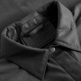 Depeche leather wear Lang oversized skindskjorte Dresses 099 Black (Nero)