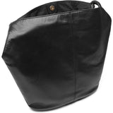 DEPECHE Leather shopper bag with hand strap in leather and metal Shopper 099 Black (Nero)