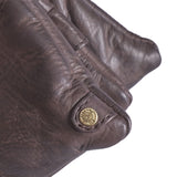 DEPECHE Lille skindtaske med guldfarvede detaljer Small bag / Clutch 161 Dark brown