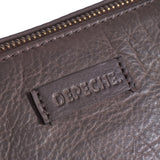 DEPECHE Lille skindtaske med guldfarvede detaljer Small bag / Clutch 161 Dark brown