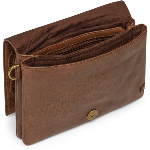 DEPECHE Lille taske/ clutch i skind med smukt bohemian mønster Small bag / Clutch 133 Brandy
