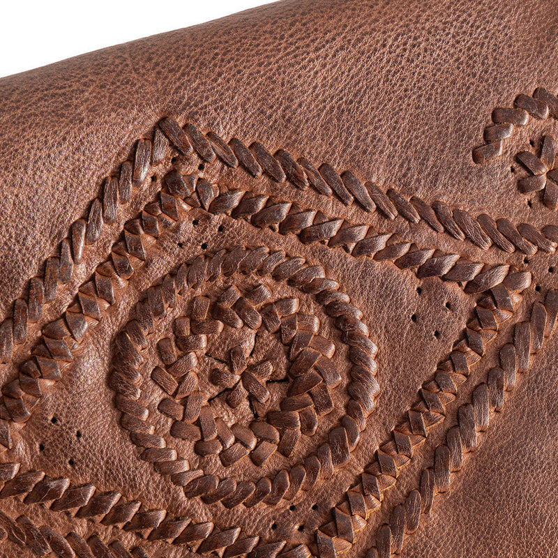 DEPECHE Lille taske/ clutch i skind med smukt bohemian mønster Small bag / Clutch 133 Brandy