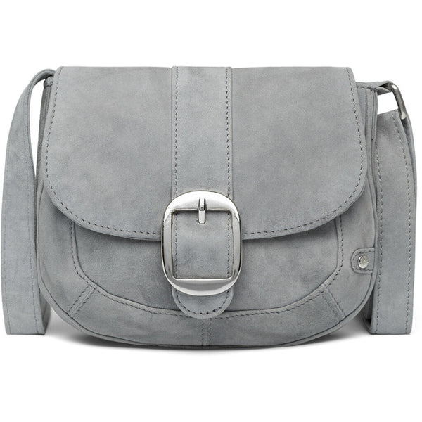 DEPECHE Lille taske i ruskind med spænde detalje Small bag / Clutch 240 Silver Grey
