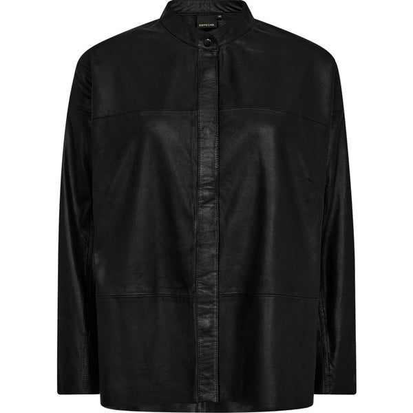 Depeche leather wear Line feminin læderskjorte Shirts 099 Black (Nero)