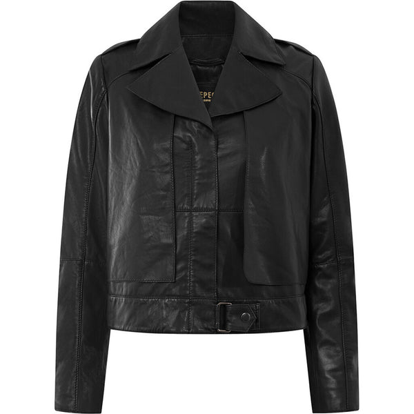 Depeche leather wear Lola bikerjakke i blød skindkvalitet Jackets 099 Black (Nero)