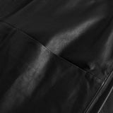 Depeche leather wear Loose fit læderbukser med lommer på fronten Pants 099 Black